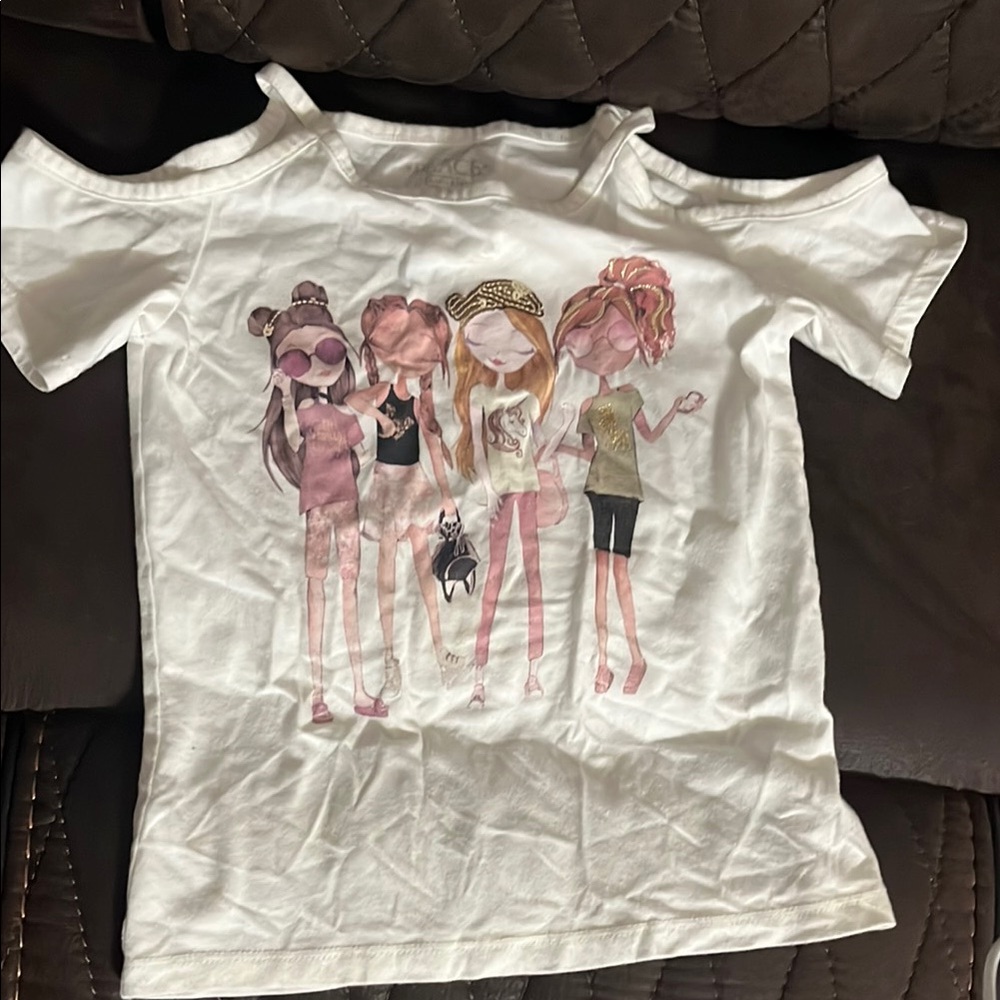 The Children's Place Girls' Graphic Cold Shoulder Top